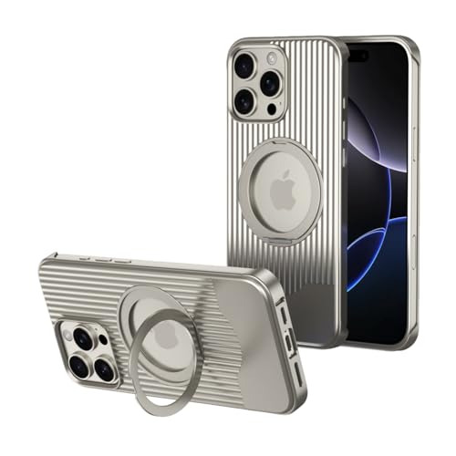 Coque iPhone 16 Pro Max MagSafe style bagage en aluminium titane
