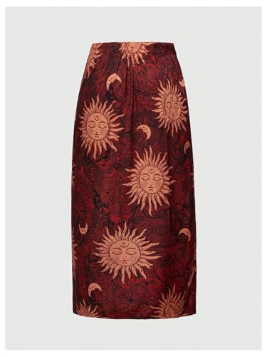 Women's Plus Size Hippie Graphic Skirt Boho Split Thigh Bodycon Midi Skirt Country Festival Outfits2