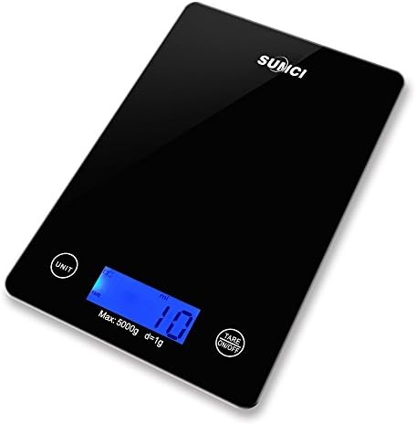 Sumci Glass Kitchen Scale Electronic Scale Kitchen Scale Food Scale Household Nutrition Scales 5kg / 1g Baking Ingredients Scales Tempered Glass Digital Kitchen Scale