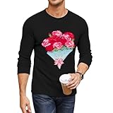 [BFLCWM] 長袖tシャツ メンズ カーネーションの花束 秋服 ロングtシャツ トップス 柔らかい 大きいサイズ 丸首 インナーシャツ おしゃれ カジュアル ファッション 部屋着