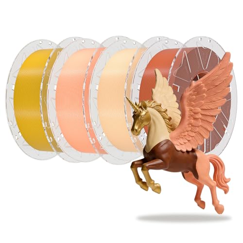 Image of Creality 3D Printer RFID Filament Bundle, Hyper PLA Filament 1.75mm for 3D Printing, Hyper PLA RFID Filament No-Tangling High Precision, 1KG(2.2 lbs) Spool (Gold+Skin+Brown+Pink)