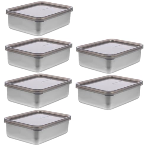 Holibanna 1 juego Contenedor Hermético Para Guardar Queso De Acero Con Aislamiento De Niveles Para Fiambres Frigorífico Mantequilleras Recipientes De Cocina Con Tapa 2 piezas