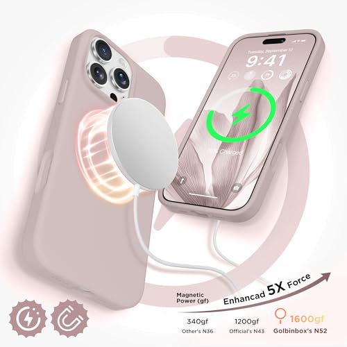 Image of GolbinBox Magnetic for iPhone 16 Pro Case, Silicone Cover, Light Taro