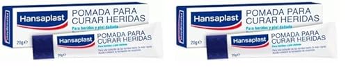 Hansaplast Pomada para Curar Heridas, crema cicatrizante sin fragancia, pomada para heridas y piel dañada que reduce el riesgo de cicatrices, 1 x 20 g (Paquete de 2)