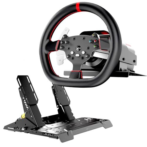 PXN - V10 Ultra Gaming Steering Wheel & Pedals, 3.2Nm Direct Drive Force Feedback, 4 Paddle Shifters, Hall Effect Pedals, 10.6-inch Racing Wheel Rim, Sim Racing Setup for PC Xbox PS4