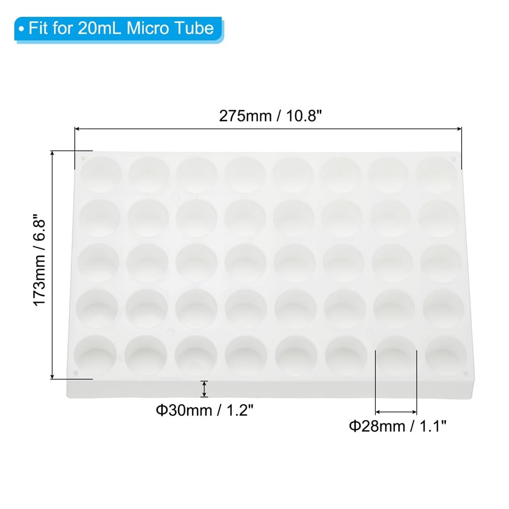 Fläschchenständer für Autosampler-Fläschchen, Fläschchen-Tabletthalter, Stapelbarer Reagenzglasständer, Fläschchenhalter für 40 Vertiefungen, 20 Ml,