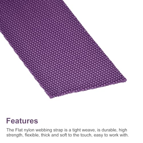 Image of Nylon Webbing Strap, 10 Metres, 1 inch /1.5 inch /2 inch Width, 0.7 mm Thickness (Dark Purple, 1 Inch)