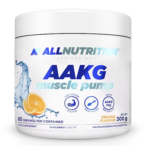 ALLNUTRITION AAKG Muscle Pump V2.0 Dietary Supplement for Athletes – Amino Acid Nutritional Supplements – Muscle Tissue Oxygenation – Arginine Powder – Muscle Pump Supplements – 300g Orange