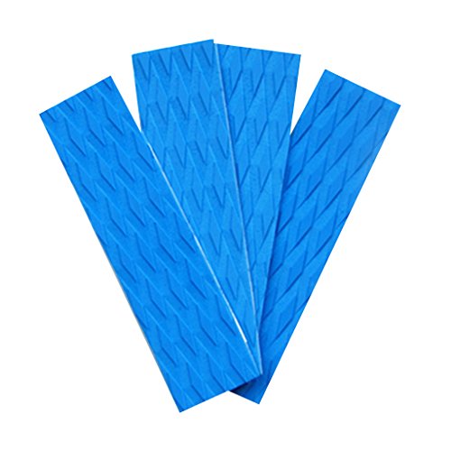 image for MonkeyJack 4 Pieces Sky Blue/Grey Diamond Grooved Non-slip EVA Surfing