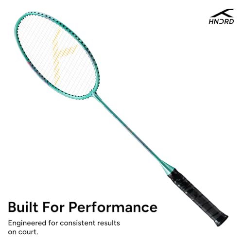 Image of Hundred Powertek 200 Aluminium Badminton Racket Combo, 2 Strung Rackets with 2 Full Covers & 3 Aura Nylon Shuttlecocks, Lightweight Shuttle Bats for Match Play