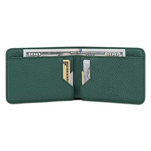 Vaultskin MANHATTAN Slim RFID Blocking Bifold Leather Wallet for Men - Minimalist Front Pocket Card Holder, Holds 9 Cards & Cash, Premium Italian Leather