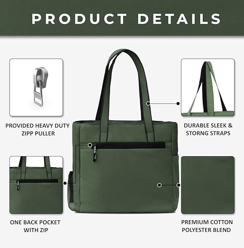 Image of Lusive's Double Pocket Handbag for Women: Stylish, Ideal Companion for Work, Travel, Polyester Material, Spacious 10-liter Capacity, 6 Pockets. (Black & Grey)