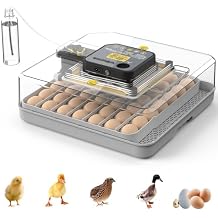 48 Egg Incubator Fully Automatic Digital Hatching Machine with Temperature & Humidity Control, 360 View, Auto Turner, Candler & Brooder Box for Chicken, Duck, Quail, Goose Eggs Home & Farm Use,48