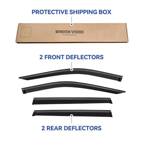 Image of Window Visors Rain Guards for 2017-2026 Jeep Compass, Out-Channel Window Vent Wind Deflectors Visors Shades for 17-26 Compass