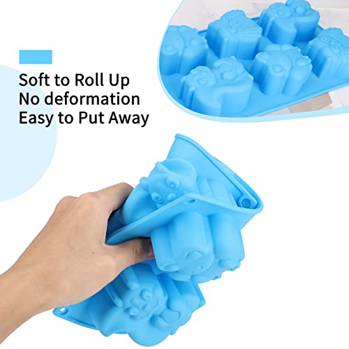 Beasea Animal Soap Molds, 2 Pack Large Jello 3D Silicone Mat Chocolate Cake Fondant Candy Cookie Baking Making Clay Ice Diy Hard Resin Gummy Cube Tray Set Decoration Handmade Craft Bear Shape For Kids #TOP5