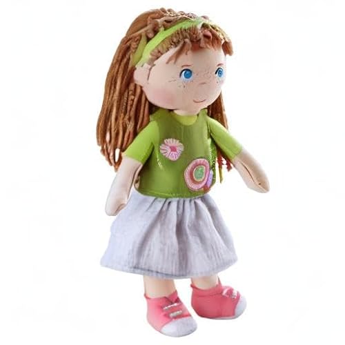 HABA 12" Soft Baby Doll Hedda with Brown Hair, Blue Eyes & Embroidered Face, Washable Toddler Doll for 18 Months+