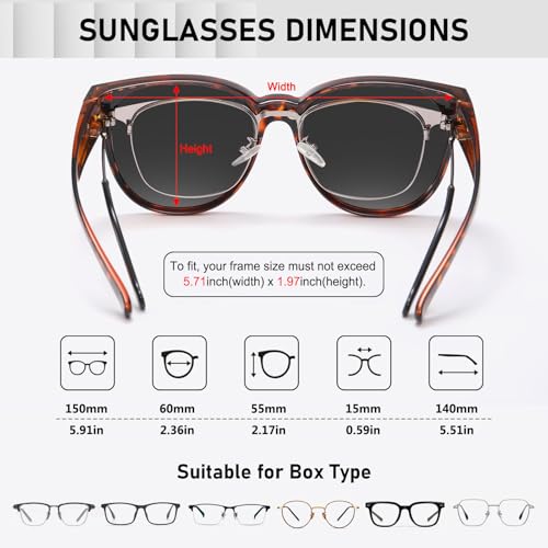 Image of HAOLOTA Fit Over Glasses Sunglasses for Women Polarized