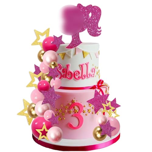 Decoração aniversário princesa 36 peças decoração pastel princesa menina rosa decoração pastel aniversário para decorações bolos
