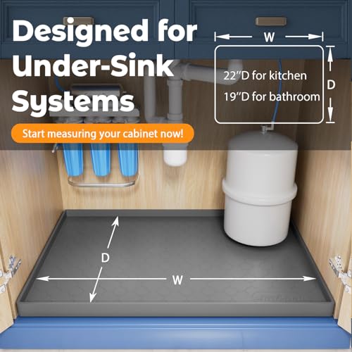 Jin&Bao Waterproof Under Sink Mat 34" x 22", Thick Silicone Mat Cabinet Protector for Kitchen and Bathroom, Shelf Liner, Home Organizer and Storage, Multipurpose Tray for Gadgets and Essentials - Image 6