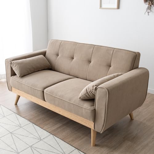 タンスのゲン コーデュロイ ソファー 2.5人掛け 肘掛 肘あり 2人掛け 2P 天然木 肘付き リビングソファ 33010230(89621)【超大型商品】