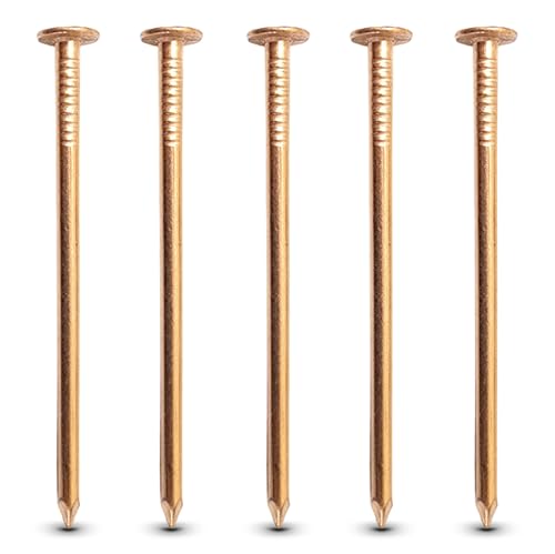 25 Pack 3 Inch USA MADE Copper Nails Pack - Pure Copper Nail Spikes USA Made - Solid Reliable Used for Trees, Stumps, Landscaping, and Hobbies (25)