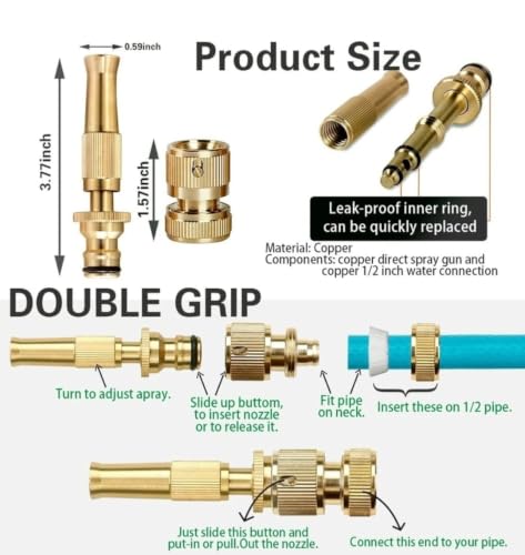 Image of RedHerring Milky Green 20 Meter / 66 Feet Heavy Duty Braided Garden Hose Pipe With Metal High-Pressure Nozzle | Flexible, Durable & Kink-Resistant | Ideal for Gardening, Car Washing & Outdoor Cleaning