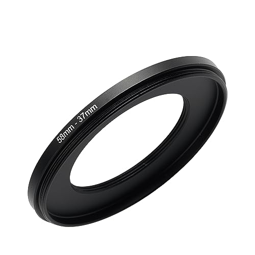 Image of 58mm to 37mm Step-up Adapter Rings Filter Adapter Black Metal Step Down Filter Ring Adapter Compatible with All Brand UV CPL ND Camera Lens Filter Stepping Rings (58mm-37mm)