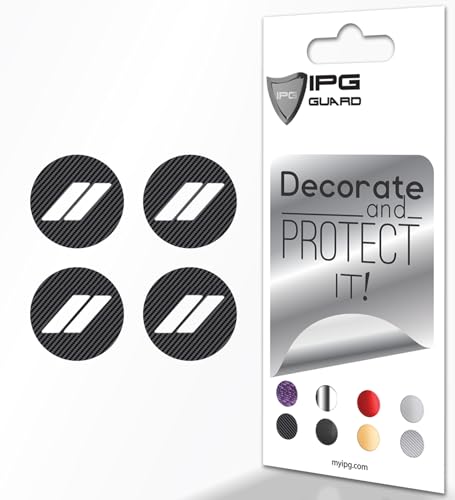 Image of IPG Compatible with Dodge Charger, Challenger, Durango (2017-2023) Wheel Center Cap Overlay Decal Sticker Wrap Kit - Hash Rhombus Design - Personalize Your Vehicle (Outer Logo, Black Carbon Fiber)