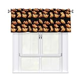 HJFCZH Cortina corta con cenefa de 137 x 45,7 cm, diseño de cruasanes de...