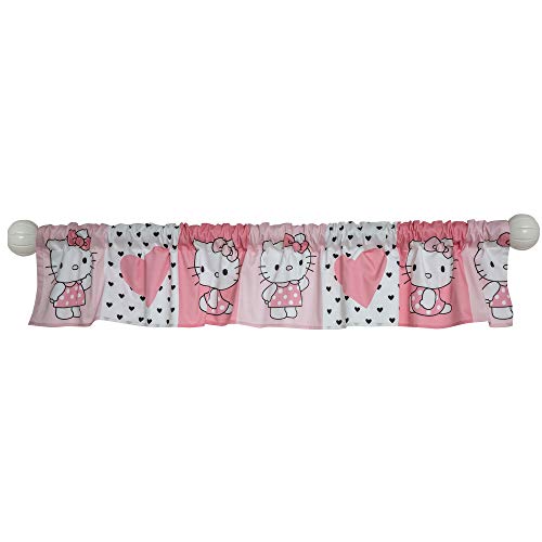 Bedtime Originals Hello Kitty Luv Hearts Window Valance, Pink/White