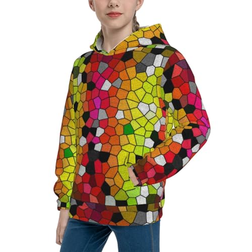 Colorful Tie Dye Stained Glass 1 Kid Hoodies Boys Sweatshirts Girls Pullover with Pocket2