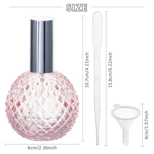 Yebeauty Vintage Perfume Spray Bottle, 3.4oz 100ml Pink Travel Perfume Bottles Empty Glass Perfume Travel Refillable, Perfume Atomizer Sprayer Bottle for Perfume Cologne, Essential Oils2