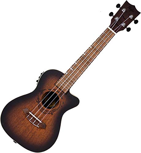 Flight Gemstone Series, 4-String Electro-Acoustic Concert Ukulele, Amber, (Duc380Ceqamb) #TOP5