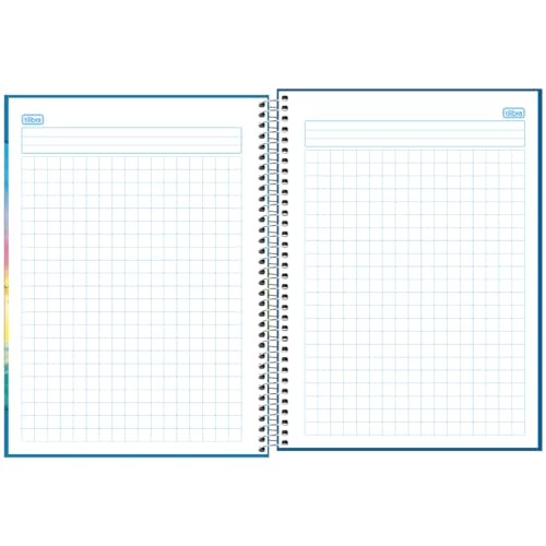 Tilibra - Caderno Quadriculado 1x1 cm Espiral Capa Dura Universitário Académie 96 Folhas,Multicor -