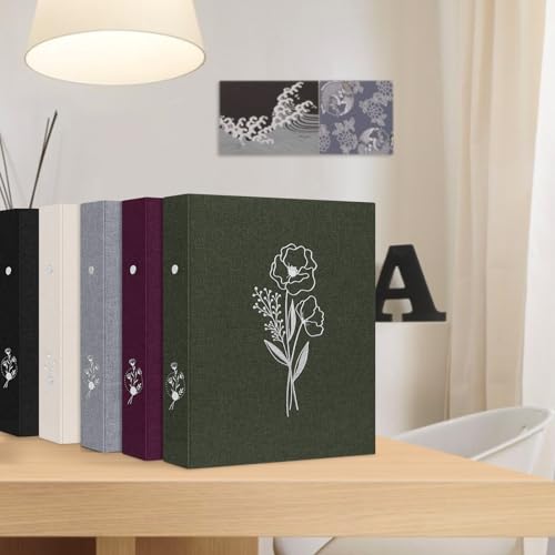 Lanpn Ringbuch Basic DIN A5 2 Stück, Leineneinband Ringbuch Ordner A5 mit 2 Ringe hält A5 Papier für Zuhause Büro Schule Journaling Sammlungen (Lila)