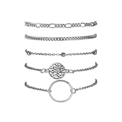 Simsly Set di 5 bracciale boho donna braccialetti