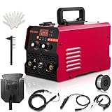 Teodute 200A Gasless MIG Welder, 3-in-1 Flux Core Welder MIG/ARC/Lift TIG, Portable 220V Inverter Welding Machine with Flux Core Welding Wire and MIG Torch for DIY Professional, Beginners Use