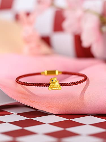 Real Gold Bracelets for Women Bracelet Lucky Rabbit 24K Gold Jewelry Red Bracelet Solid Gold Charm Fortune Rabbit Charm Bracelets Lucky Bunny Gold Bangle Bracelets4