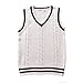 Bingooutlet Men Women Knitted Cotton V-Neck Vest JK Uniform Pullover Sleeveless Sweater School Cardigan