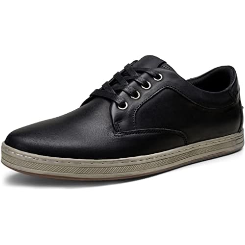 Jousen Men's Fashion Sneakers Leather Retro Casual Shoes for Men Breathable Dress Mens Sneakers