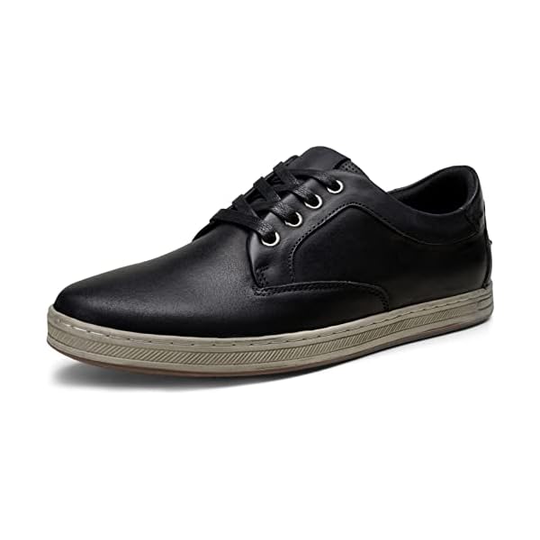 Jousen Men's Fashion Sneakers Leather Retro Casual Shoes for Men Breathable Dress Mens Sneakers