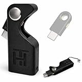 Coque de protection pour Yubikey 5C   Coque avec porte clés, plastique résistant antichoc avec design rotatif et pliable, design compact et léger (clé de sécurité non incluse) (noir)