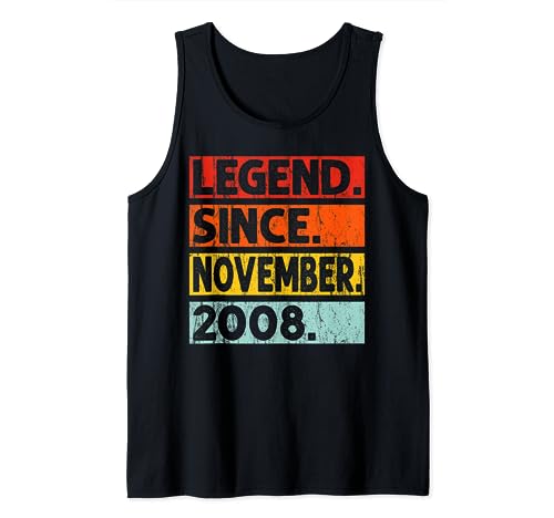 Legend Since November 2008 Birthday November 2008 Vintage Camiseta sin Mangas