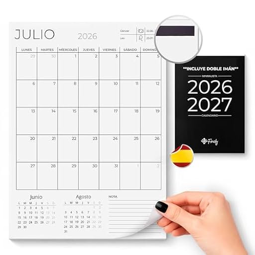 Finoly Calendario Magnético Nevera Vertical Enero 2026 a Junio 2027 (18 Meses) en Español | Calendario Magnetico Nevera 2026 | Almanaque Magnético con 2 Imanes Incluidos | Ya disponible en tu tienda friki favorita! En mundofriki.es!