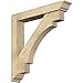Ekena Millwork BKT0604X36X36MRC01RDF Merced Traditional Rough Sawn Bracket w/Offset Brace, Douglas Fir