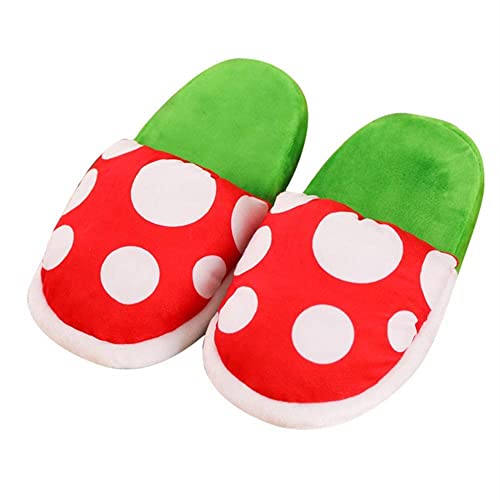 Winter Plush House Slipper Funny Cosplay Shoes Cute Cotton Shoes Cannibal Flower Home Wear Sneakers Green3