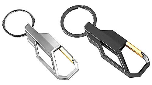 Deesos 2 pcs keychain llavero clásico estilo vintage llavero para bolsa de bloqueo de teclas monedero regalo de cumpleaños, gris y plata