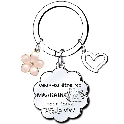 Lumengqi Cadeau Marraine Demande personnalisé Porte-Clés Veux-tu être ma Marraine Porte-Clés Demande Marraine Unique pour Baptême, Communion & Anniversaire
