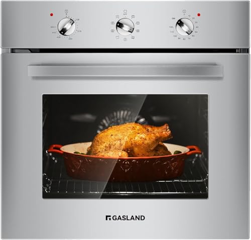 GASLAND 24 Inch Wall Oven Electric, 3200W Convection Single Wall Oven with Rotisserie, 9 Functions, 3-Layer Glass Door, Knob Control, 65L Capacity, ETL Certified, Stainless Steel, 240V
