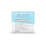 ACURE Incredibly Clear Facial Cleansing Bar | 100% Vegan | For Oily to Normal & Acne Prone Skin | Rosehip Oil & Sea Kelp | 4 Ounce